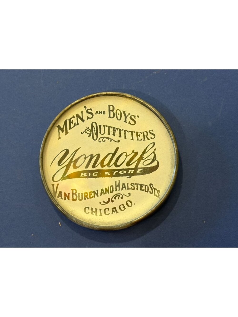 Antique Yondorf's Big Store Chicago Advertising Pocket Mirror